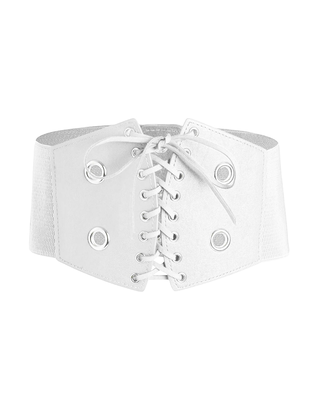 Swarovskii Contour Corset Tie up Statement Belt, White Vintage Obi