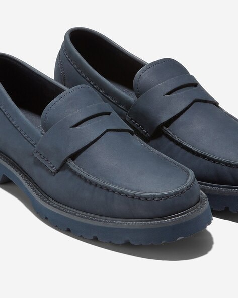 Mens blue hot sale penny loafers