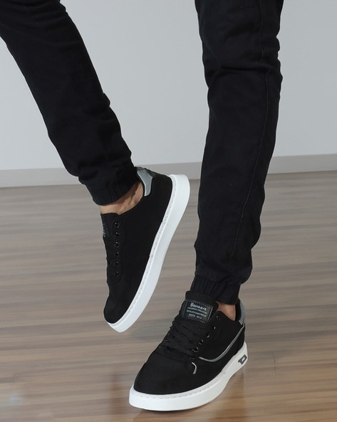 Mens black cheap low top trainers