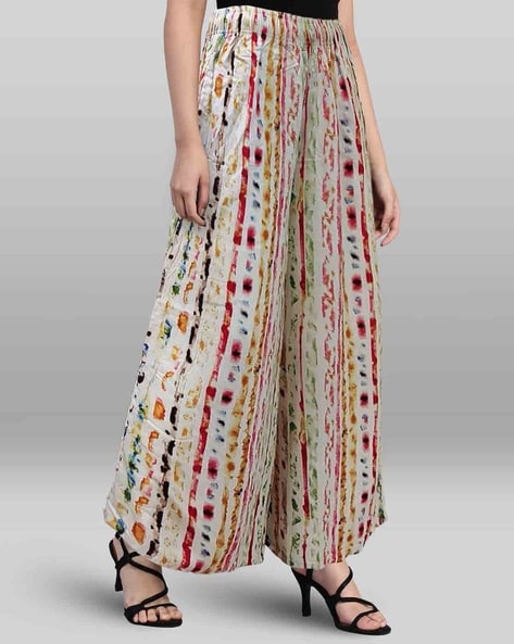 Printed Flared Palazzos with Elasticated Waist