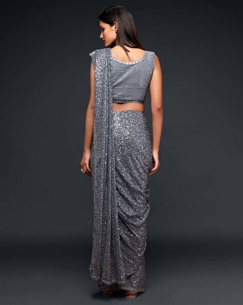 Buy Party Wear Sequins Saree,beautiful Exclusive Indian Fancy Sequence  Georgette Saree for Women,gray Color Sequin Saree for Wedding Bridal Sari  Online in India - Etsy