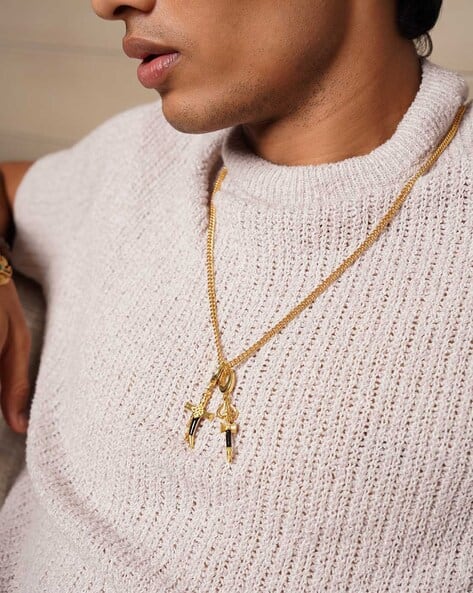 Gold-Plated Sword Charm Pendant