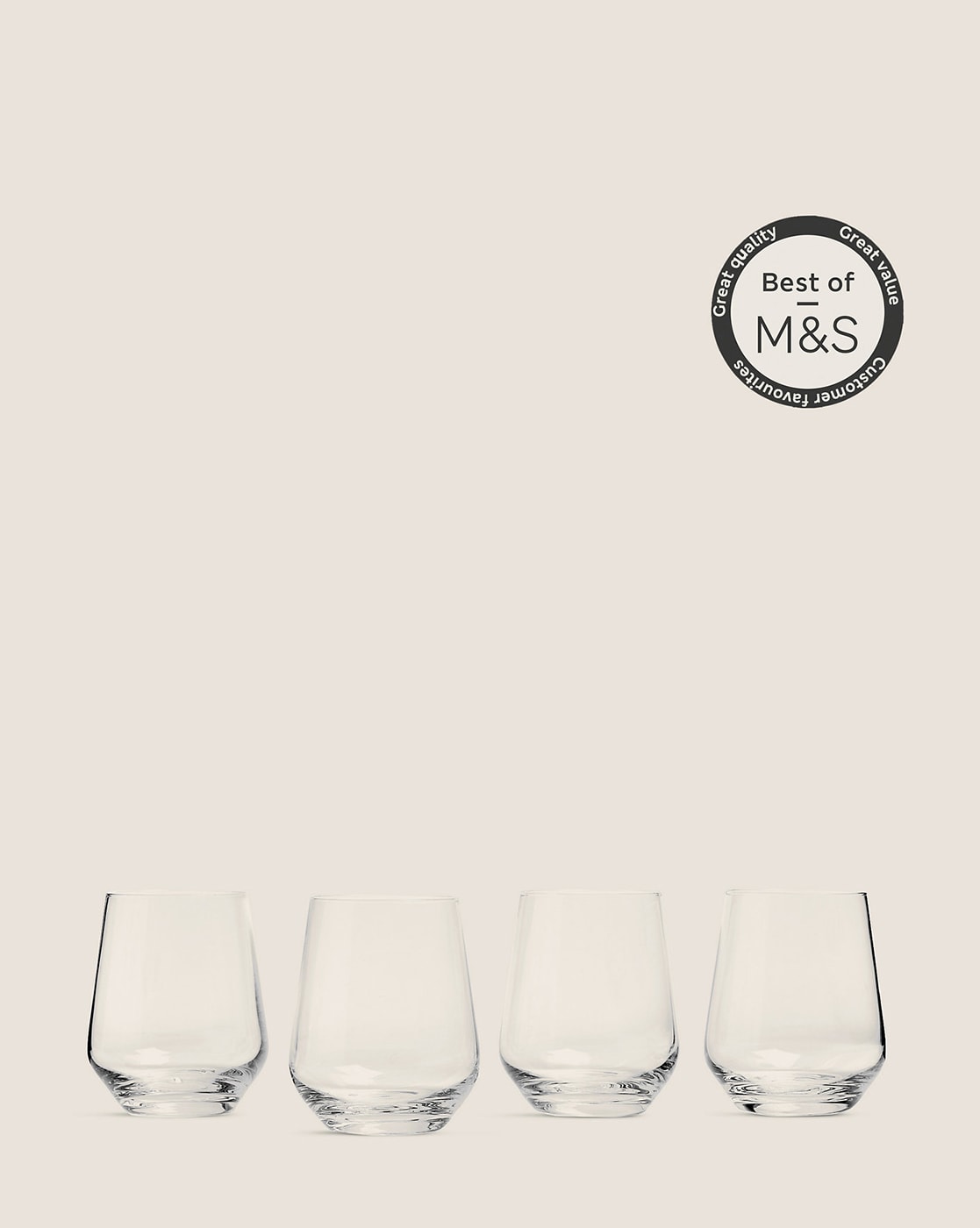 Set of 4 Maxim White Wine Glasses, M&S Collection