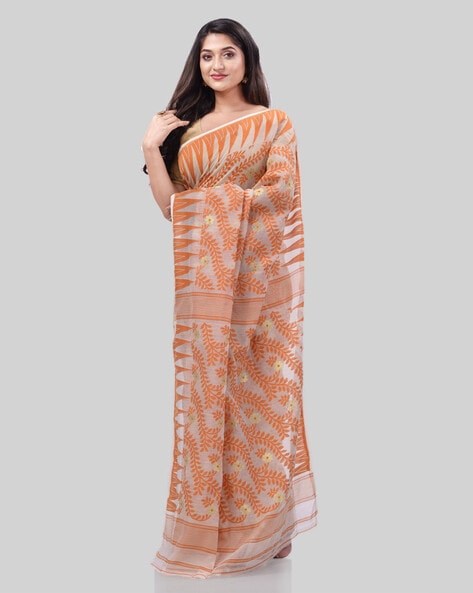 Pushpa Brinto Bengal Dhakai Jamdani Saree – Monamaar