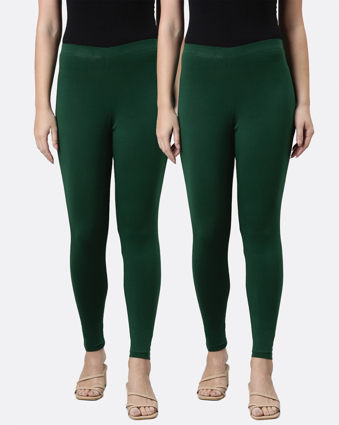 Buy Geetha Green Leggings for Women by BLISSCLUB Online | Ajio.com