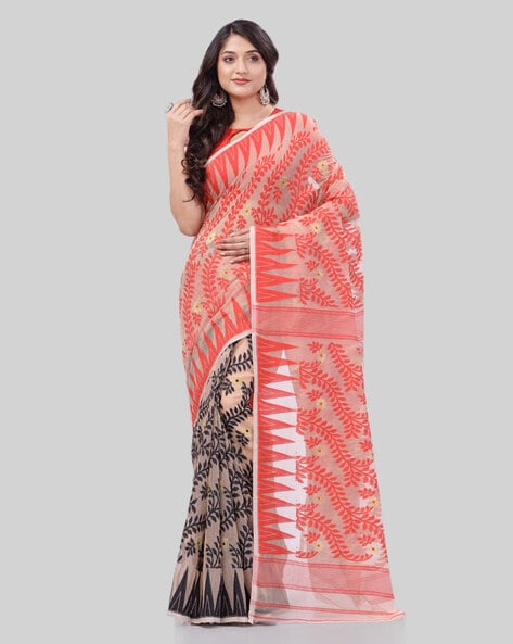 5.5 m (separate blouse piece) Festive Wear Ladies Handloom Soft Dhakai  Jamdani Saree at Rs 699 in Santipur