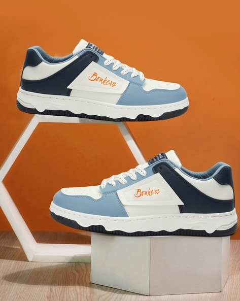 Orange blue deals and white sneakers