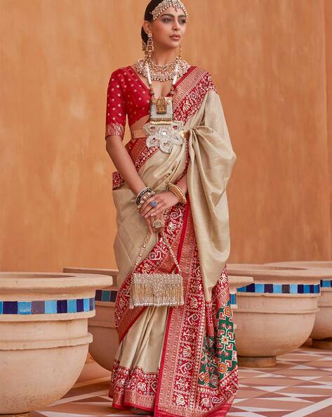 Bridal Red Kanchipuram Silk Saree with Vanasingaram Design