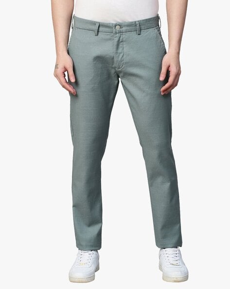 Buy Colorplus Colorplus Men Dark Green Solid Regular Fit Casual chinos |  Colorplus Trouser online | Green