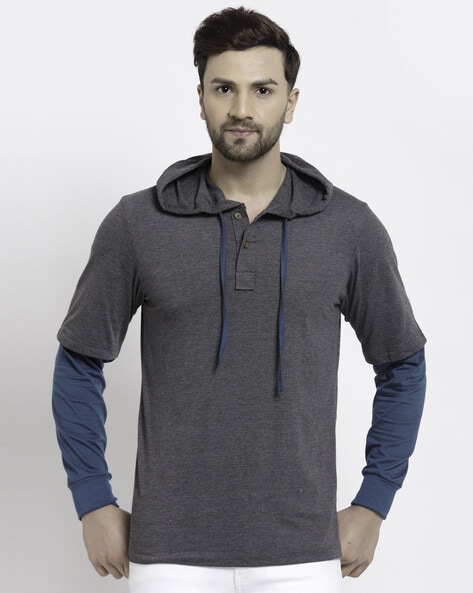 Half cheap button hoodie