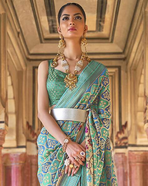 SEA GREEN GEORGETTE SAREE BLOUSE – Nitika Gujral