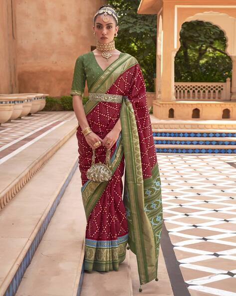 Banarasi Silk Weaving Designer Traditional Saree in Maroon