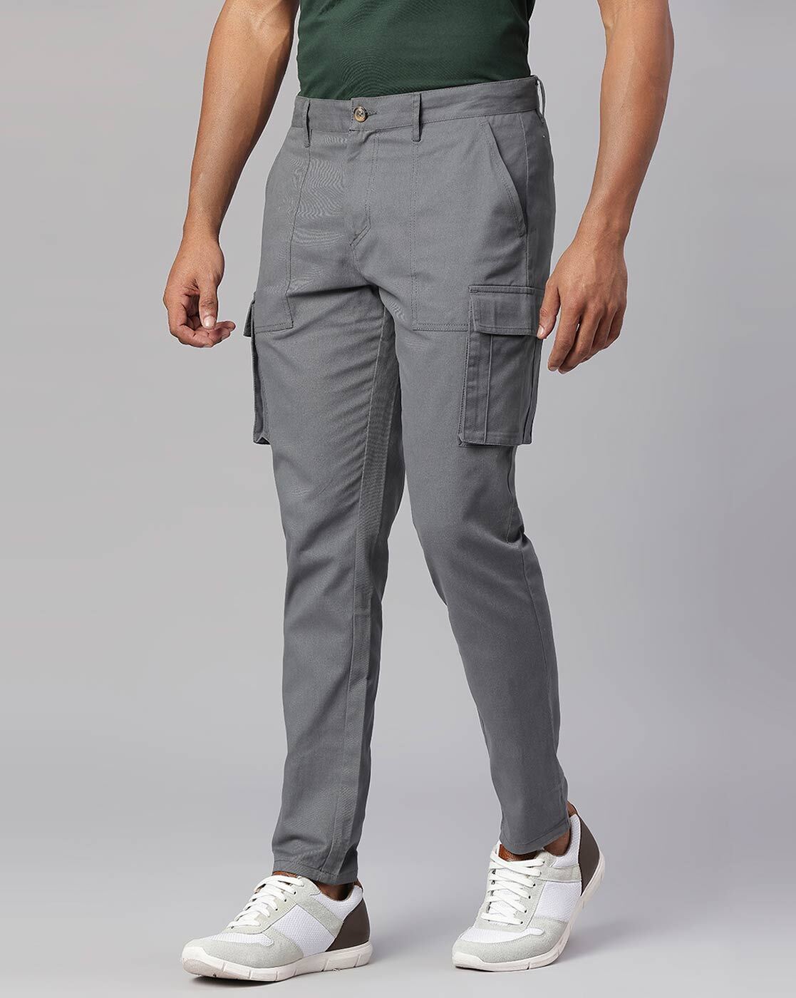 Grey Straight Fit Cargo Trouser – Breakbounce