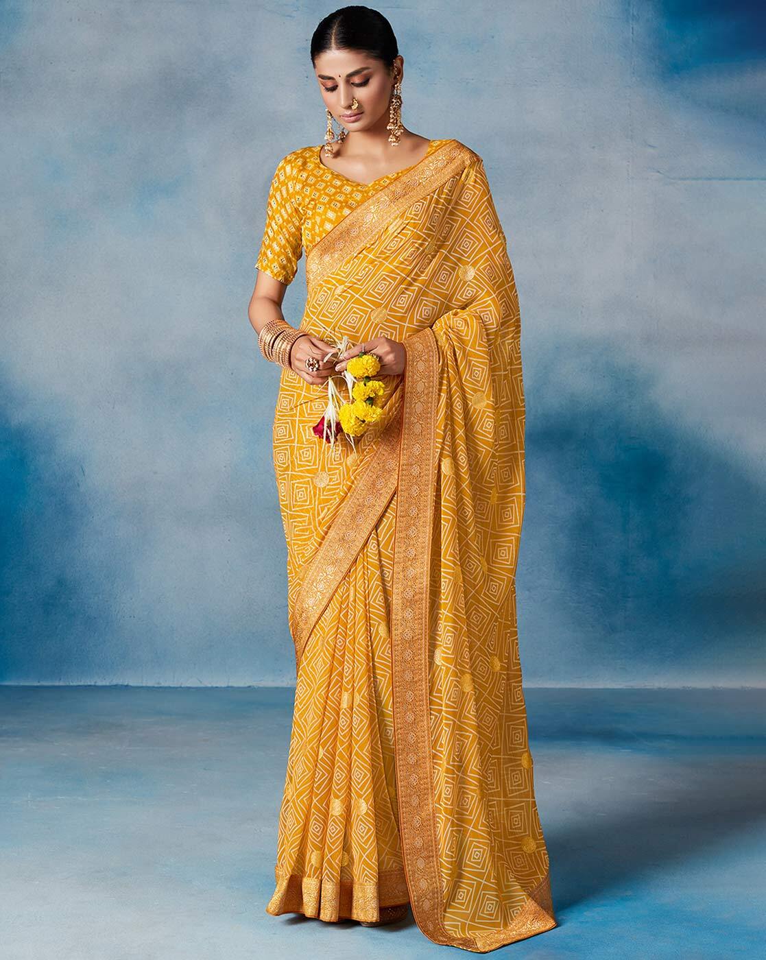 Buy Yellow Sarees for Women by Ri-wah Online