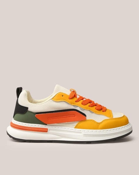 Orange and cheap yellow sneakers