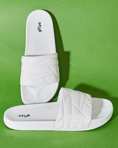 All white slides discount men's