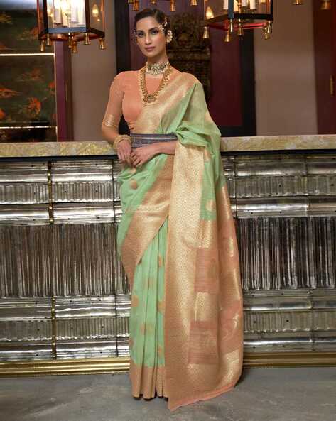 Elegant Green Linen By Linen Saree at Rs.1150/Piece in bhagalpur offer by  the goodwill of linen