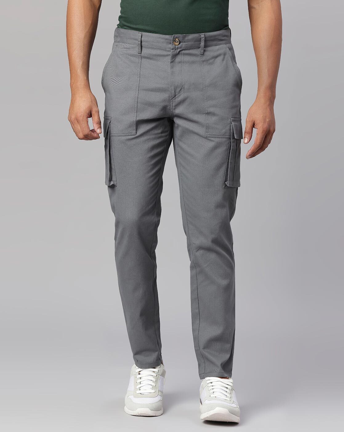Buy Men's Green Slim Fit Cargo Trousers Online at Bewakoof