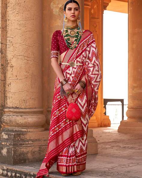 Buy Green And Red Patola Saree online-Karagiri