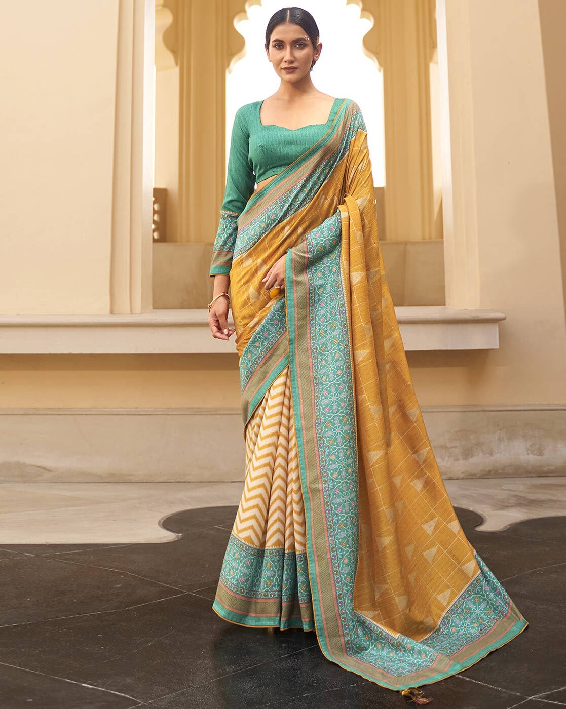 Buy Yellow Sarees for Women by Ri-wah Online