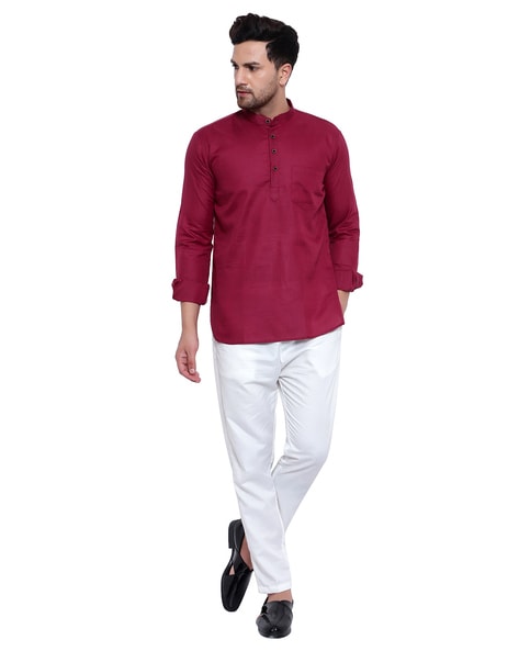 Buy Maroon 2 Piece Ethnic Suit for Men by ONNIX Online Ajio