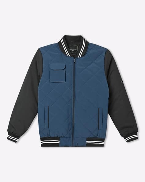 Zip-Front Quilted Bomber Jacket