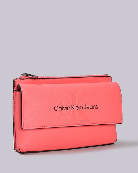 Calvin Klein Black Leather 2 in 1 Crossbody Tote Wristlet - beyond exchange