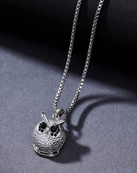 Owl necklace online silver