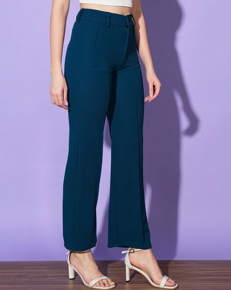 Buy Blue Trousers & Pants for Women by BUYNEWTREND Online