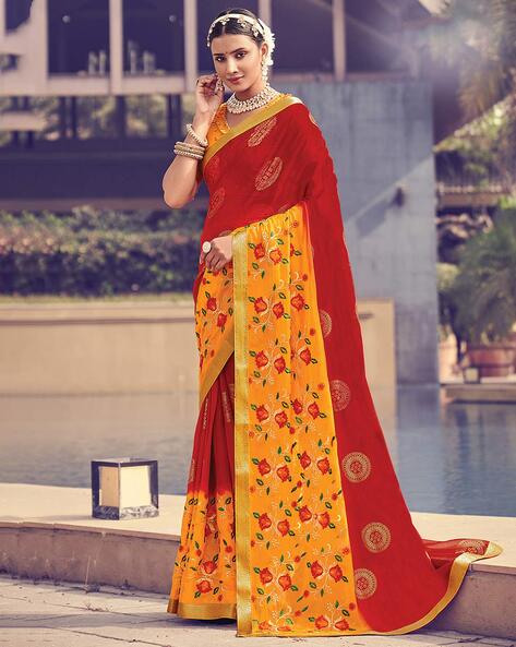 Smashed Orange and Black kanjivaram Saree – MySilkLove