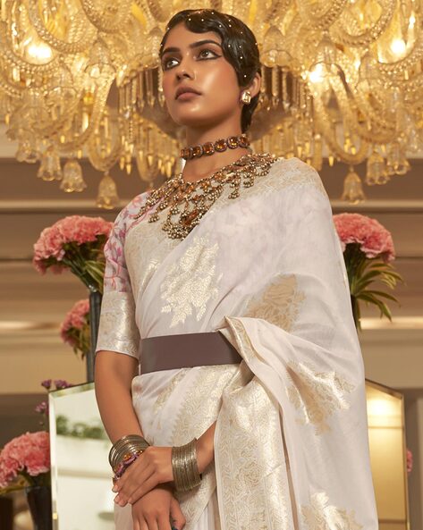 Buy Off White Sarees Online at Best Price | Taneira