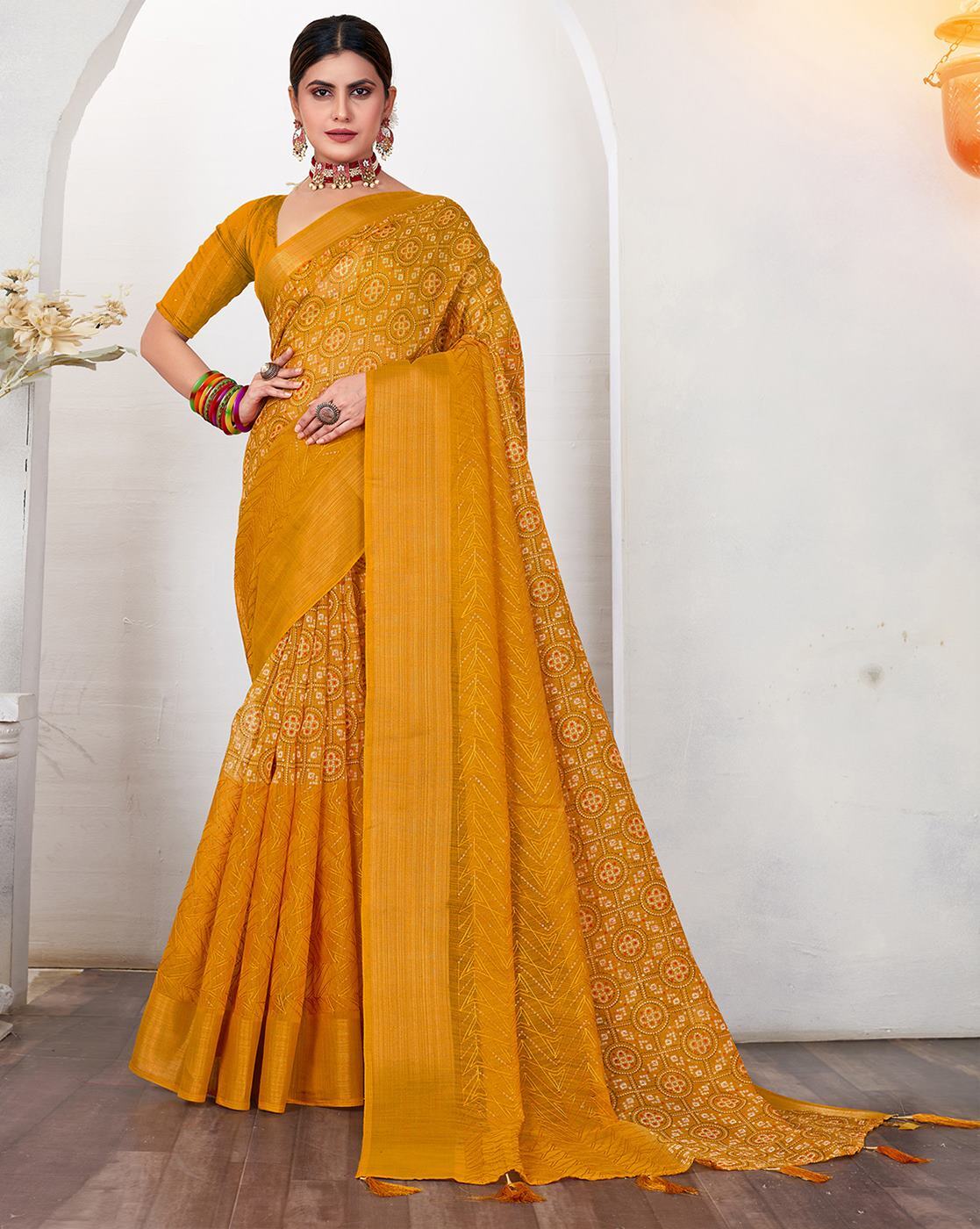 My Rang - Mustard Yellow Saree – Rang Riwaaz