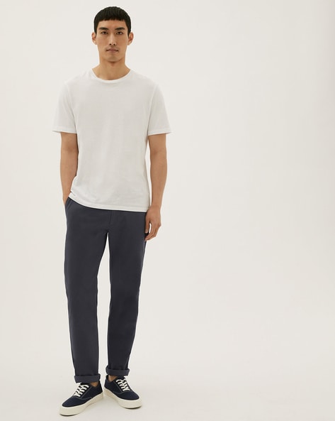 Buy Blue Trousers & Pants for Men by Marks & Spencer Online