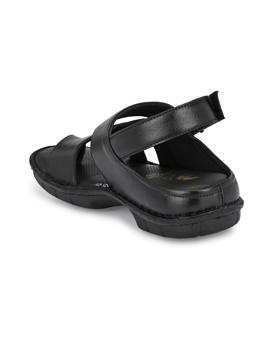 Buy Hitz Men's Black Leather Slip-On Shoe Style Sandals Online