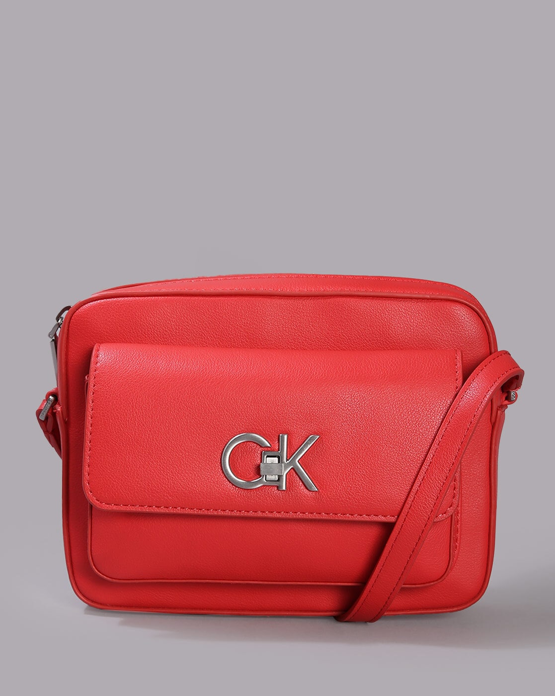 Buy Calvin Klein Hayden Key Item Signature Top Zip Chain Crossbody,  textured almond/khaki at Amazon.in