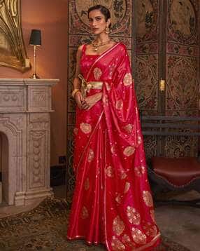 ri-wah Bagru Print Banarasi Silk Saree with Zari Border -picture-2