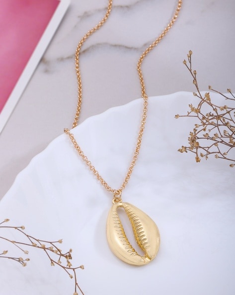 Gold plated deals shell necklace