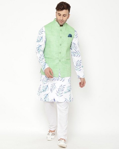 Kurta churidar sale with waistcoat