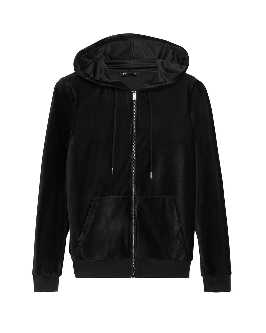 Buy Marks & Spencer Velour Zip Up Hoodie Online | Ajio.com