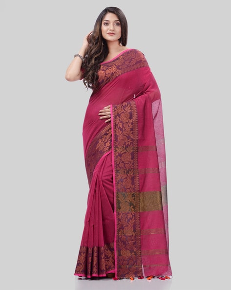 ILKAL Handloom Cotton Silk Saree Gray Color with running blouse - IndieHaat  – Indiehaat.com