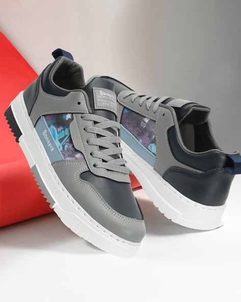 Ajio Bonkerz Shoes Mens Buy Grey Sneakers For Men By BONKERZ Online