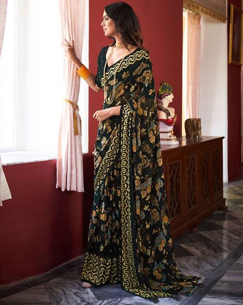 Floral party shop wear sarees