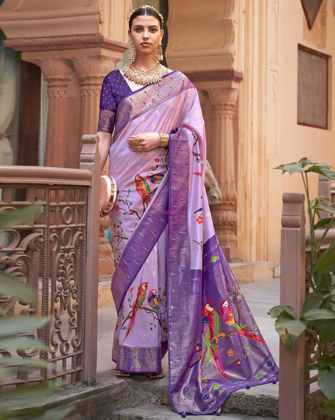 Buy Mauve Sarees for Women by Ri-wah Online