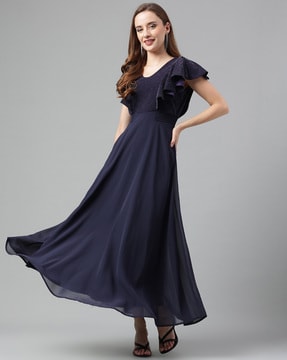 Latin quarters dot print maxi dress outlet