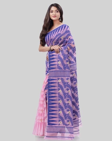 Pink Party Wear Dhakai Jamdani Saree, 6.3 m (with blouse piece) at Rs 1500  in Nadia