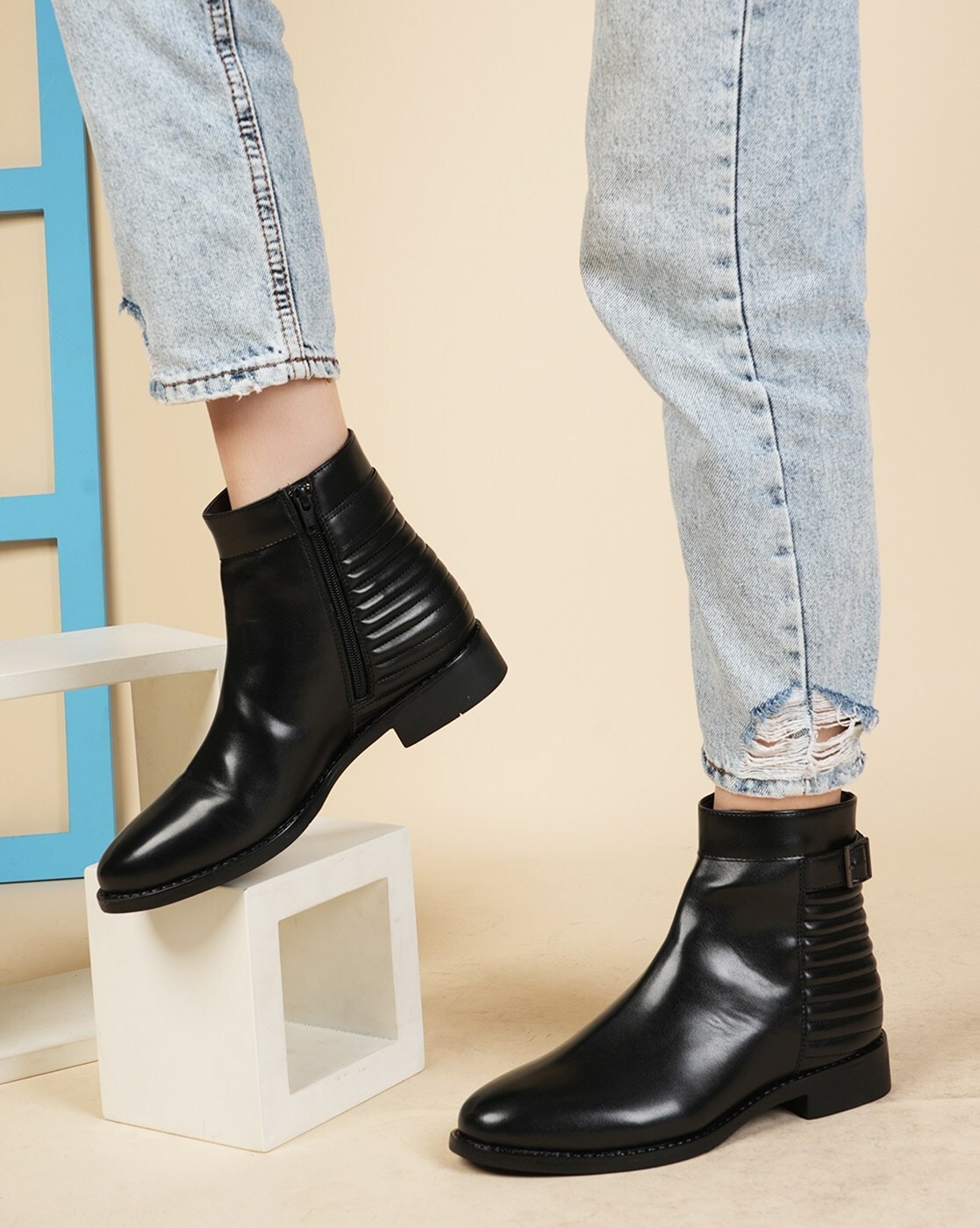 Buy Black Boots for Women by Steppings Online Ajio