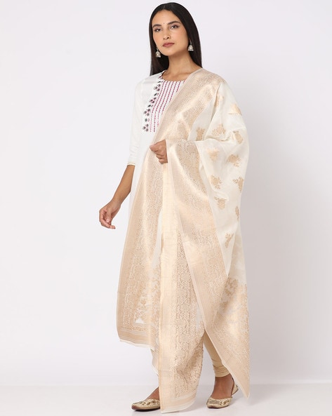 Floral Woven Dupatta Price in India