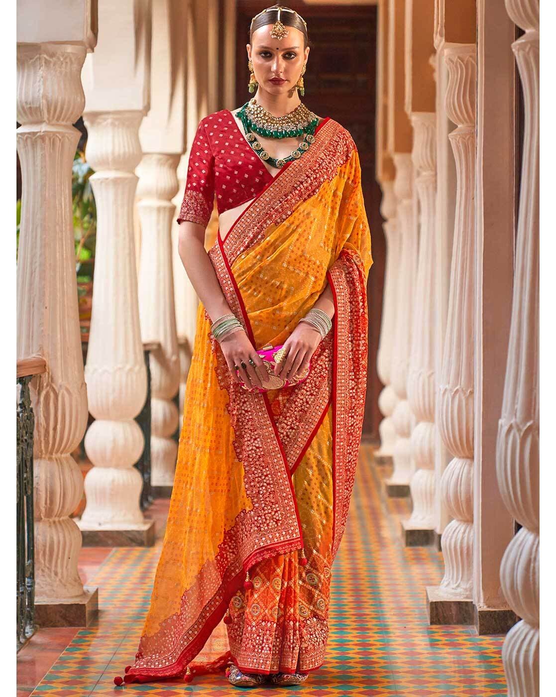 Buy Yellow Sarees for Women by Ri-wah Online