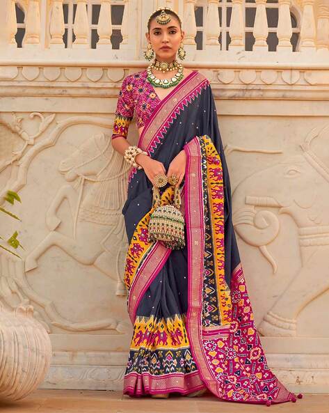 Buy Pure Chiffon Gotta Patti Hand Work Saree Online in India – tagged  