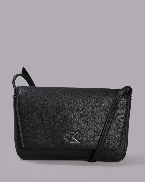 Calvin Klein Mica Organizational Flap Demi Shoulder Bag & Crossbody,  Black/Silver: Handbags: Amazon.com